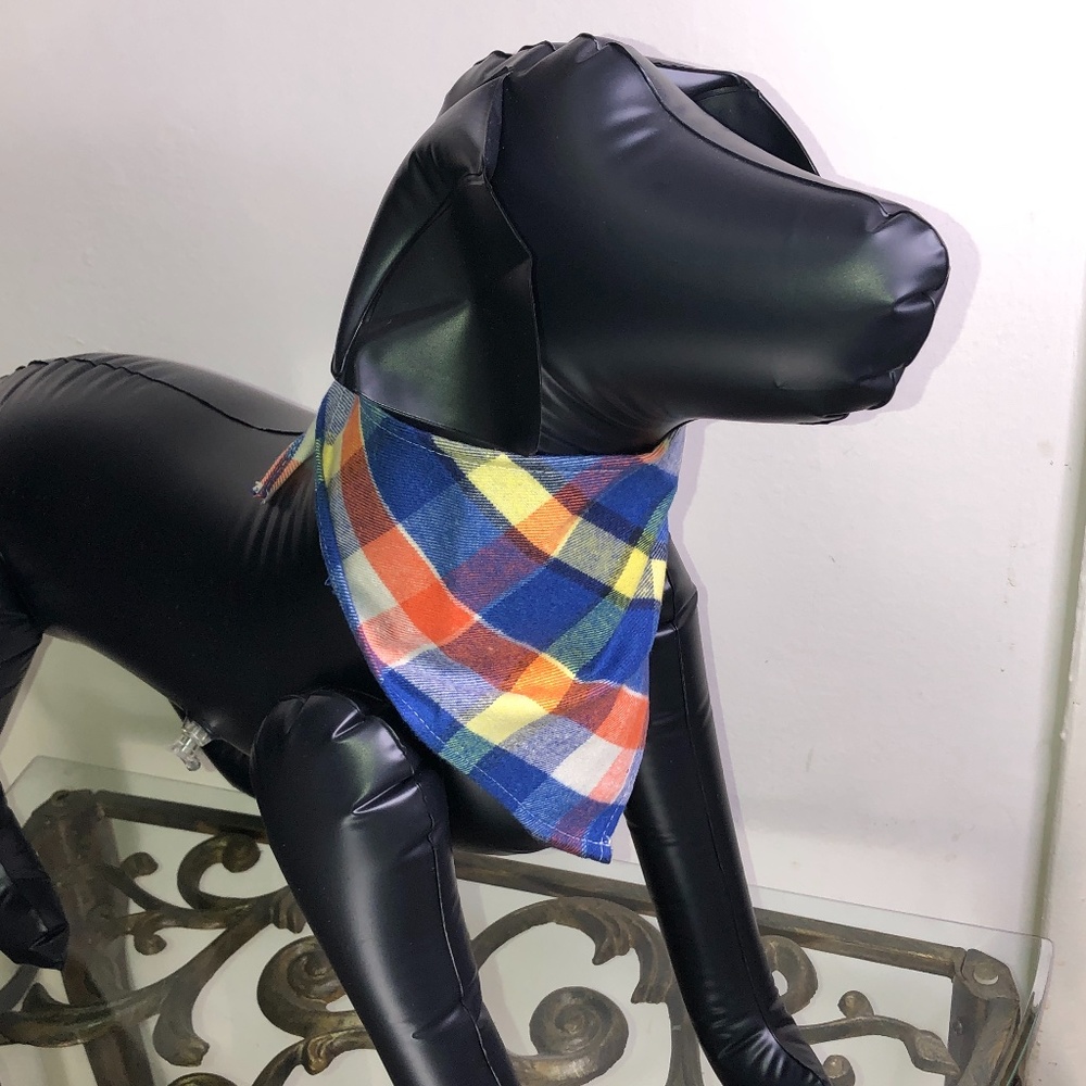 Bandana/Pet’s Bandana/Baby Bib/Scarf~Blue Plaid - Picture 6 of 15